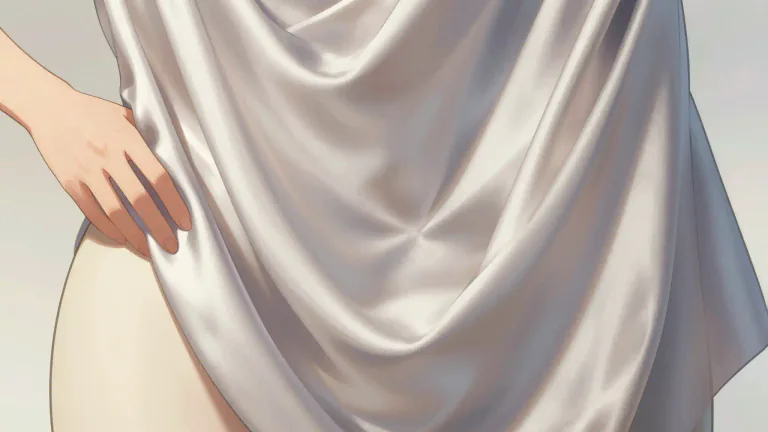 Visual representation of "satiny" - Smooth and soft to touch, similar to satin fabric