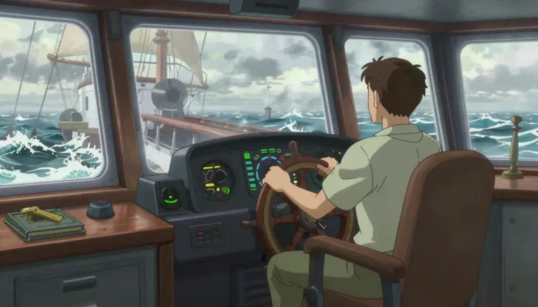 Visual representation of "pilothouse" - A structure on a ship where the vessel is navigated and controlled.