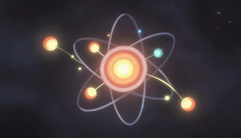 Visual representation of "pion" - A pion is a subatomic particle involved in the strong interaction, which is one of the fundamental forces in nature. It helps to hold protons and neutrons together in the nucleus of an atom.