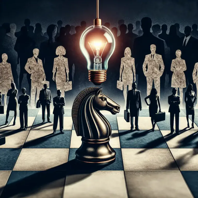 Visual representation of "outflank" - To get an advantage over someone by acting before they do or by being more clever.