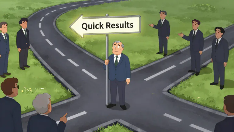 Visual representation of "expediency" - The quality of being helpful or useful in a particular situation, but not always right or fair.