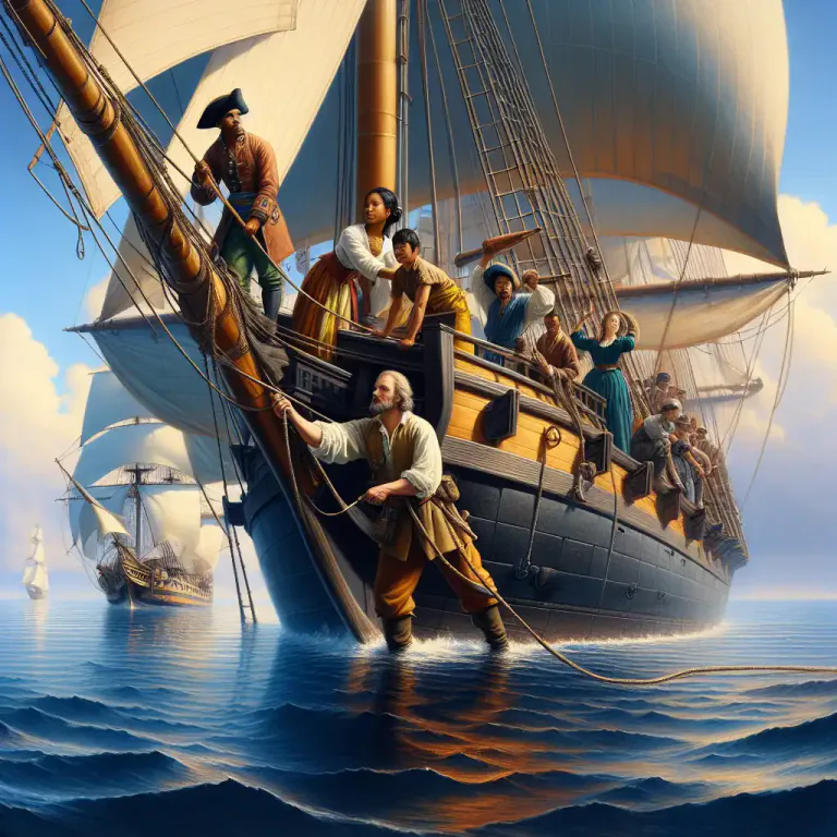 Visual representation of "foresail" - The sail that is placed at the front of a ship.