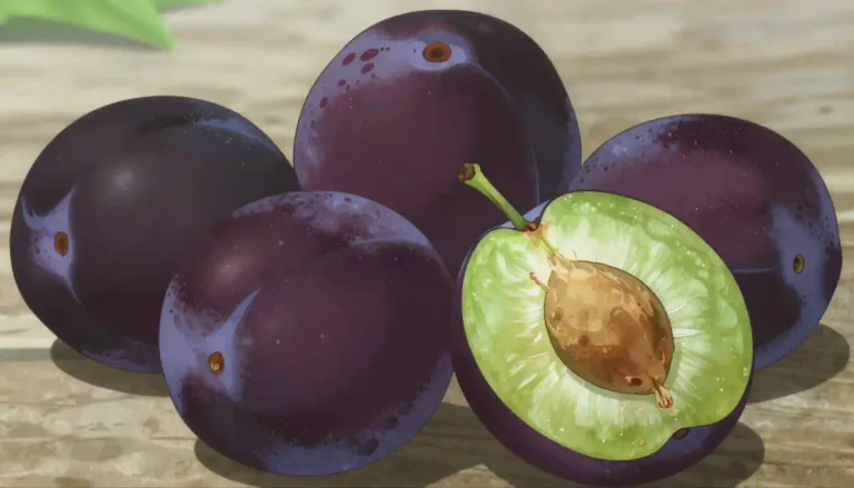 Visual representation of "damson" - A small plum-like fruit that is usually purple or black in color.