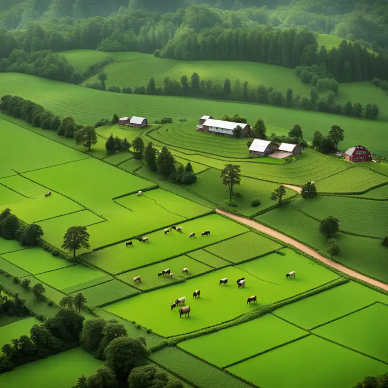 Visual representation of "outfield" - In farming, the less fertile land of a farm; land not in regular use for cultivation.