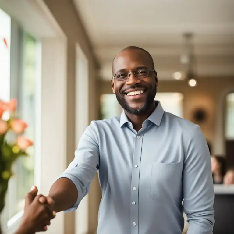 Visual representation of "affability" - The state of being pleasant and courteous