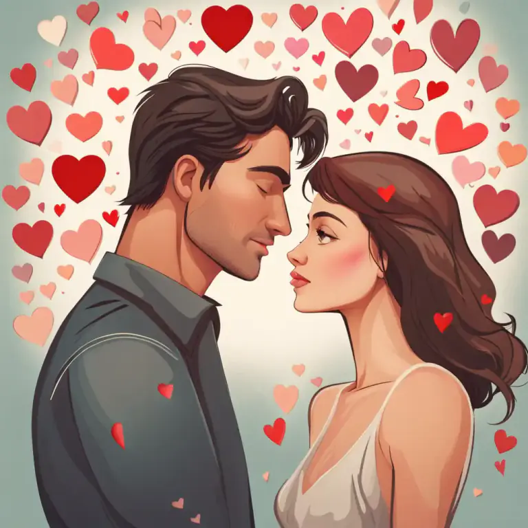 Visual representation of "fall for" - To suddenly and deeply love or be attracted to someone