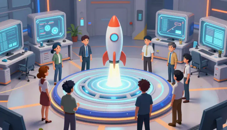 Visual representation of "launchpad" - An initiative or program designed to stimulate new projects or ideas.