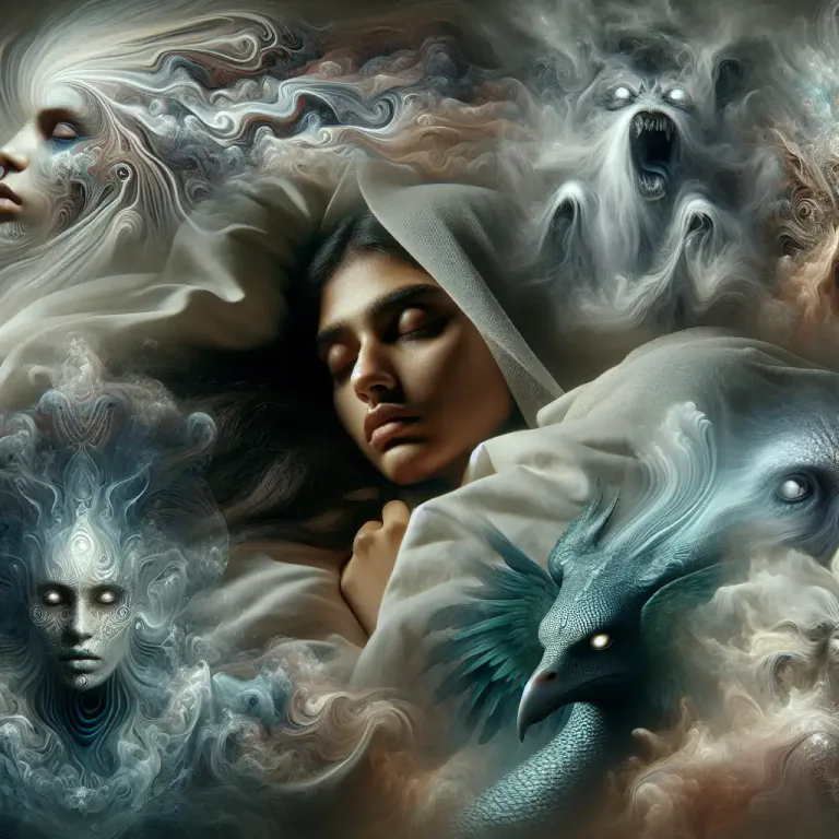 Visual representation of "phantasmagoria" - A series of imagined or real images like those seen in a dream