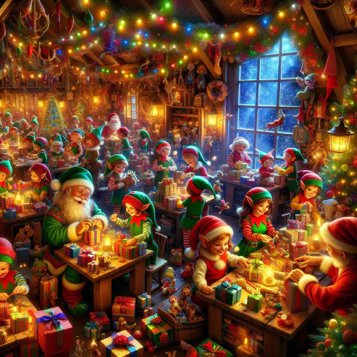 Illustration for Christmas Elves